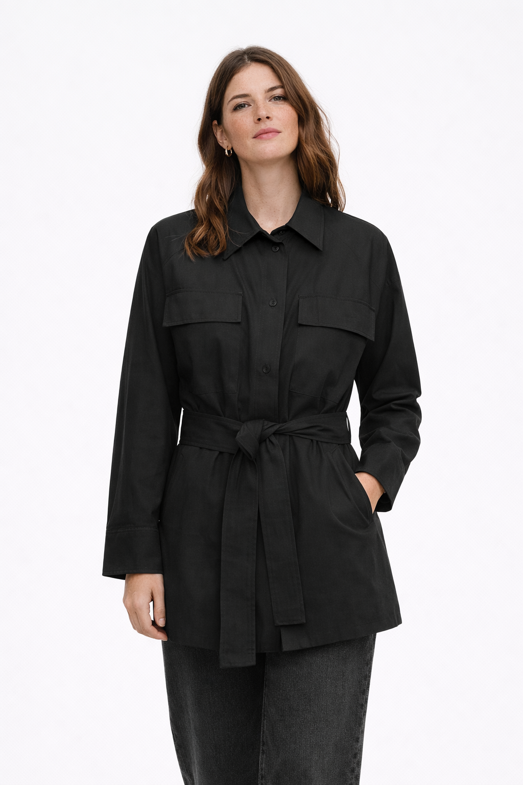 Camisa Solapa Cinturón