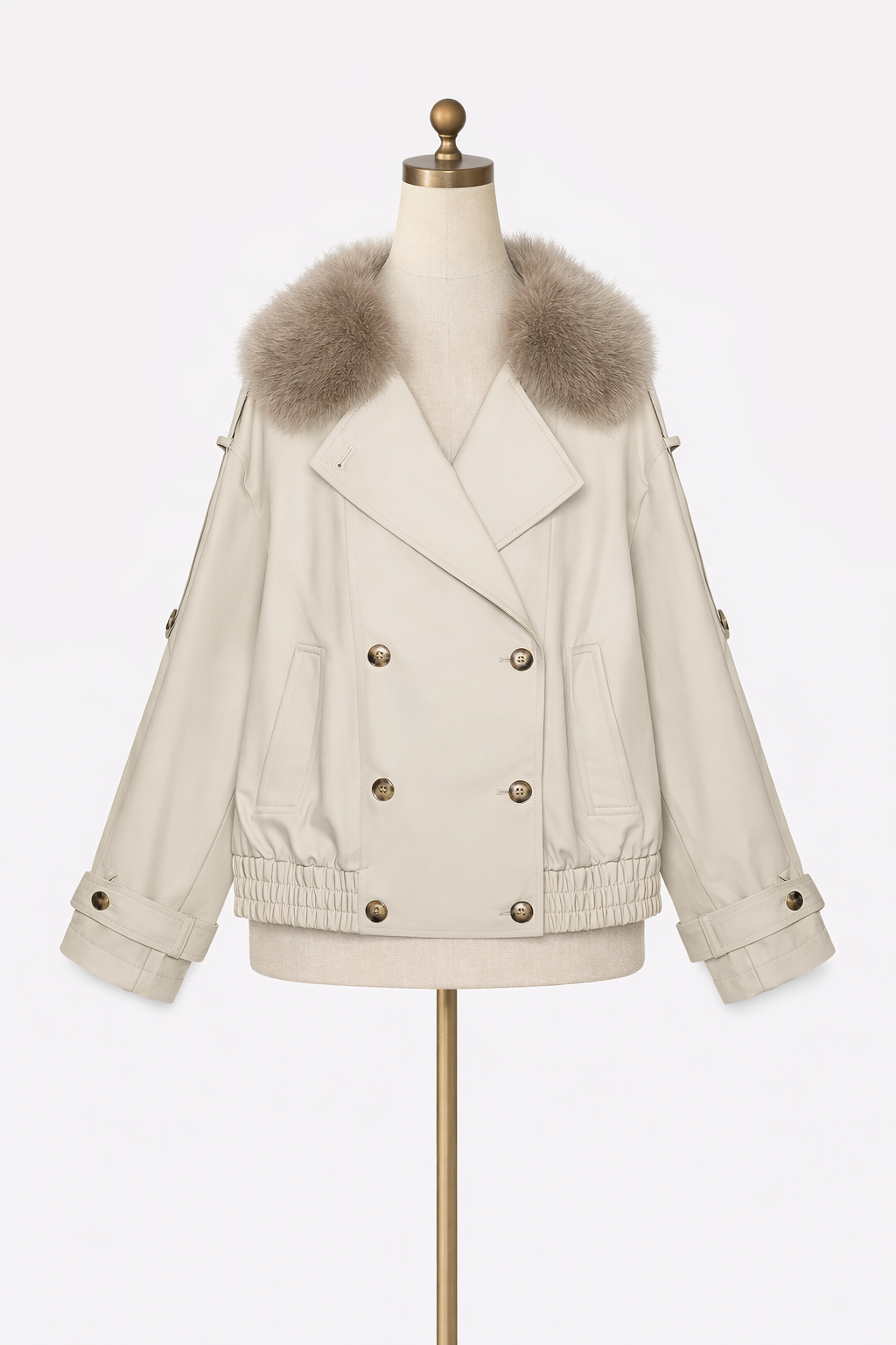 Trench Cuello Solapa Efecto Pelo