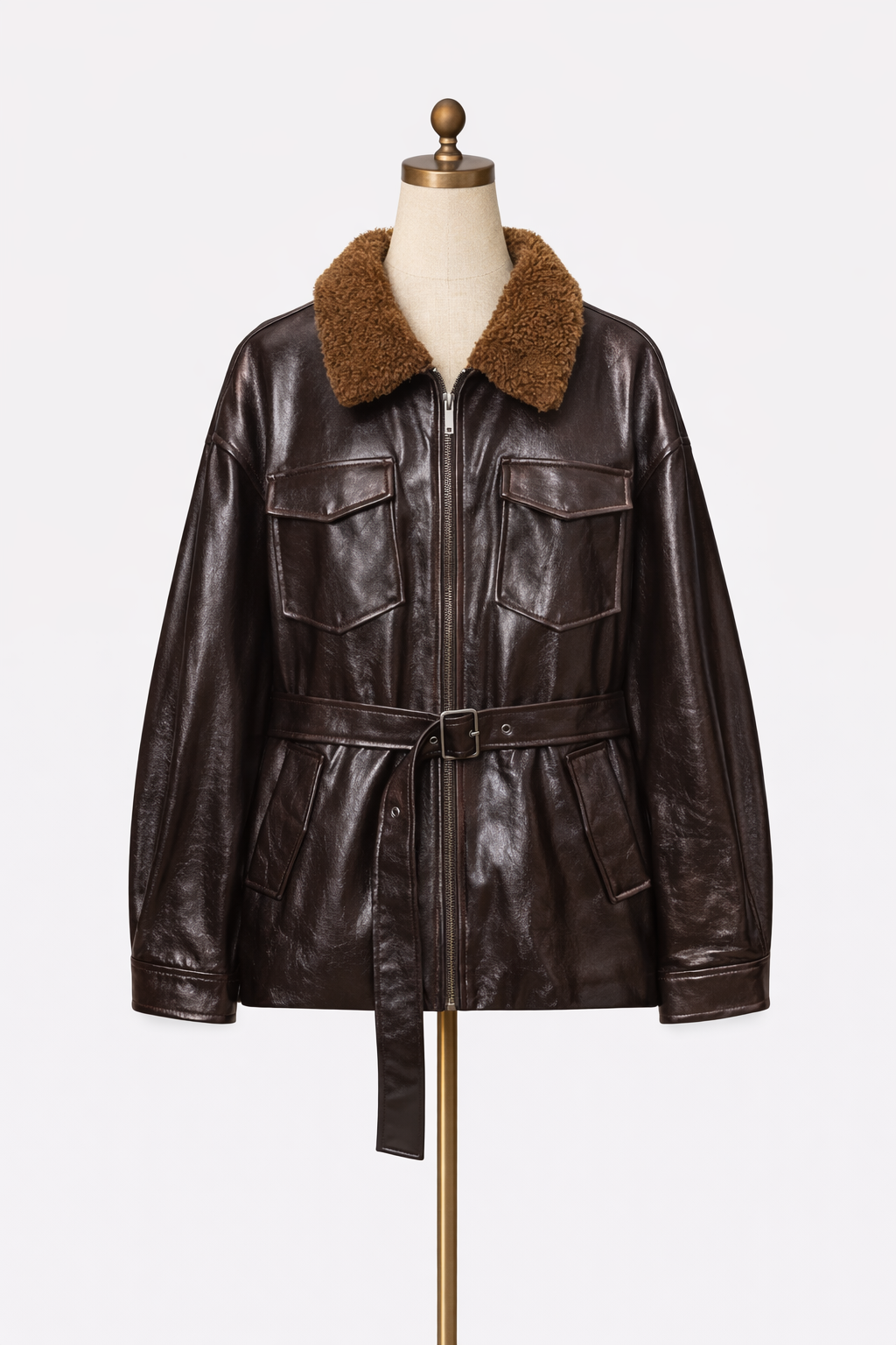 Chaqueta Cuero Multibolsillo