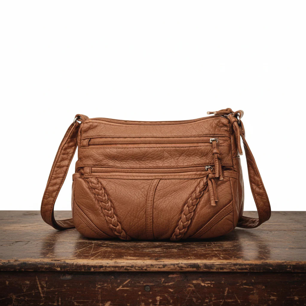 Bolso Bandolera con Detalles Trenzados