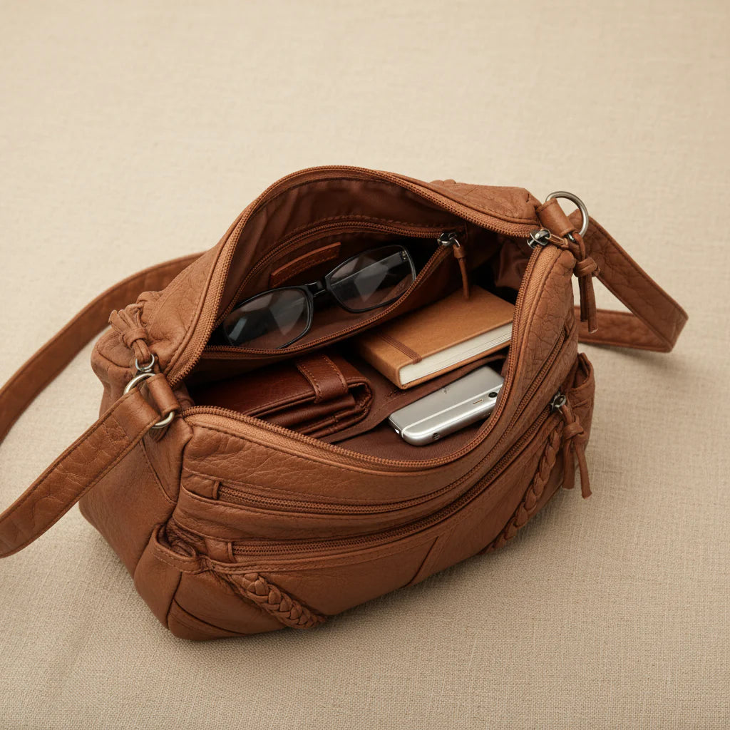 Bolso Bandolera con Detalles Trenzados