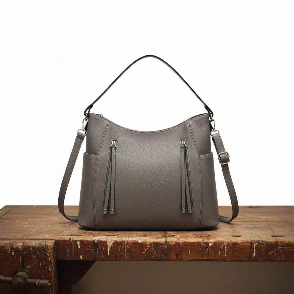 Bolso de Hombro Doble Cremallera