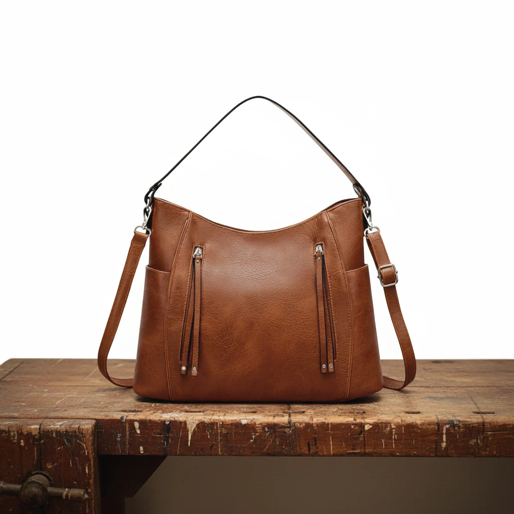 Bolso de Hombro Doble Cremallera