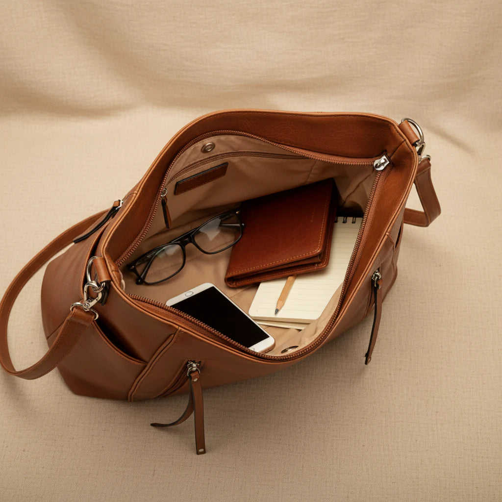 Bolso de Hombro Doble Cremallera